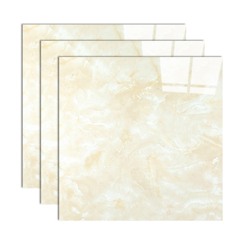Waterproof Square Wall Tile Straight Edge Modern Style Wall Tile Light Yellow White 31"L x 31"W x 0.4"H Clearhalo 'Floor Tiles & Wall Tiles' 'floor_tiles_wall_tiles' 'Flooring 'Home Improvement' 'home_improvement' 'home_improvement_floor_tiles_wall_tiles' Walls and Ceiling' 7165711