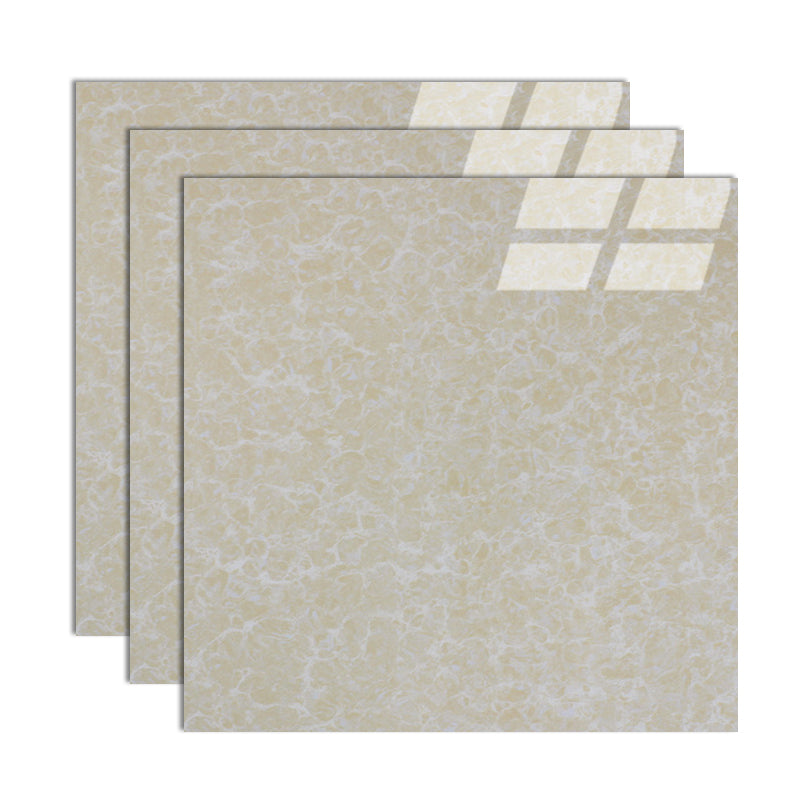 Modern Style Square Floor Tile Pure Color Straight Edge Waterproof Polished Floor Tile Yellow 31"L x 31"W Clearhalo 'Floor Tiles & Wall Tiles' 'floor_tiles_wall_tiles' 'Flooring 'Home Improvement' 'home_improvement' 'home_improvement_floor_tiles_wall_tiles' Walls and Ceiling' 7165779