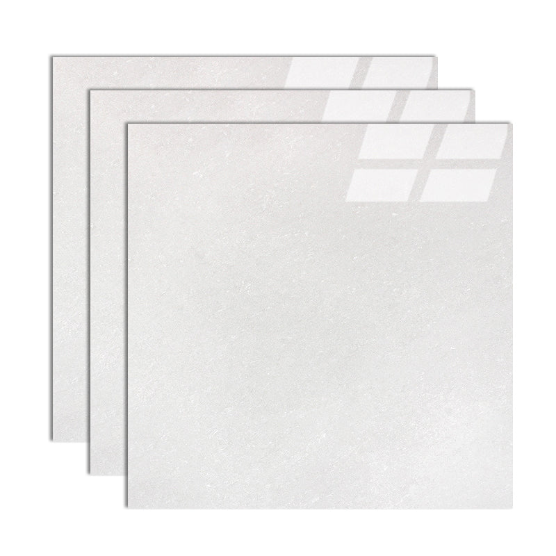 Modern Style Square Floor Tile Pure Color Straight Edge Waterproof Polished Floor Tile Gloss White 31"L x 31"W Clearhalo 'Floor Tiles & Wall Tiles' 'floor_tiles_wall_tiles' 'Flooring 'Home Improvement' 'home_improvement' 'home_improvement_floor_tiles_wall_tiles' Walls and Ceiling' 7165783