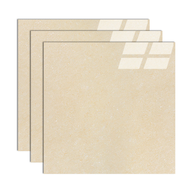 Modern Style Square Floor Tile Pure Color Straight Edge Waterproof Polished Floor Tile Light Yellow 31"L x 31"W Clearhalo 'Floor Tiles & Wall Tiles' 'floor_tiles_wall_tiles' 'Flooring 'Home Improvement' 'home_improvement' 'home_improvement_floor_tiles_wall_tiles' Walls and Ceiling' 7165784
