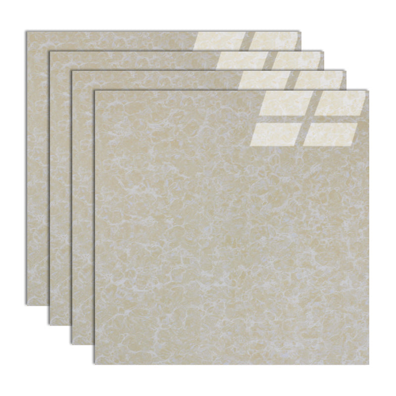 Modern Style Square Floor Tile Pure Color Straight Edge Waterproof Polished Floor Tile Yellow 24"L x 24"W Clearhalo 'Floor Tiles & Wall Tiles' 'floor_tiles_wall_tiles' 'Flooring 'Home Improvement' 'home_improvement' 'home_improvement_floor_tiles_wall_tiles' Walls and Ceiling' 7165790