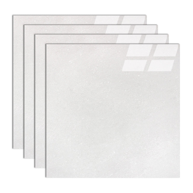 Modern Style Square Floor Tile Pure Color Straight Edge Waterproof Polished Floor Tile Gloss White 24"L x 24"W Clearhalo 'Floor Tiles & Wall Tiles' 'floor_tiles_wall_tiles' 'Flooring 'Home Improvement' 'home_improvement' 'home_improvement_floor_tiles_wall_tiles' Walls and Ceiling' 7165794