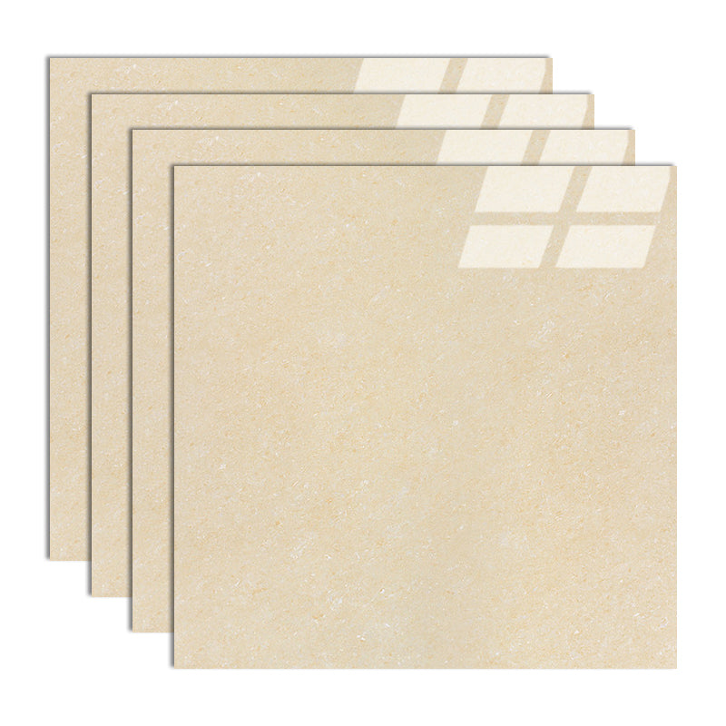 Modern Style Square Floor Tile Pure Color Straight Edge Waterproof Polished Floor Tile Light Yellow 24"L x 24"W Clearhalo 'Floor Tiles & Wall Tiles' 'floor_tiles_wall_tiles' 'Flooring 'Home Improvement' 'home_improvement' 'home_improvement_floor_tiles_wall_tiles' Walls and Ceiling' 7165796