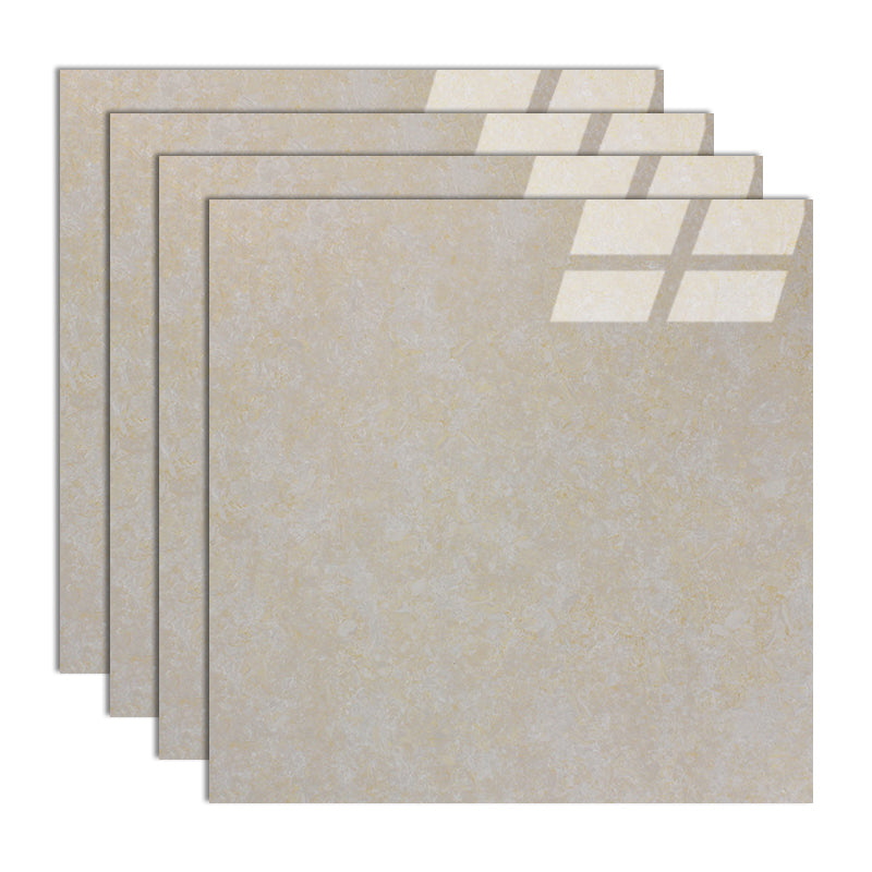 Modern Style Square Floor Tile Pure Color Straight Edge Waterproof Polished Floor Tile Beige 24"L x 24"W Clearhalo 'Floor Tiles & Wall Tiles' 'floor_tiles_wall_tiles' 'Flooring 'Home Improvement' 'home_improvement' 'home_improvement_floor_tiles_wall_tiles' Walls and Ceiling' 7165797
