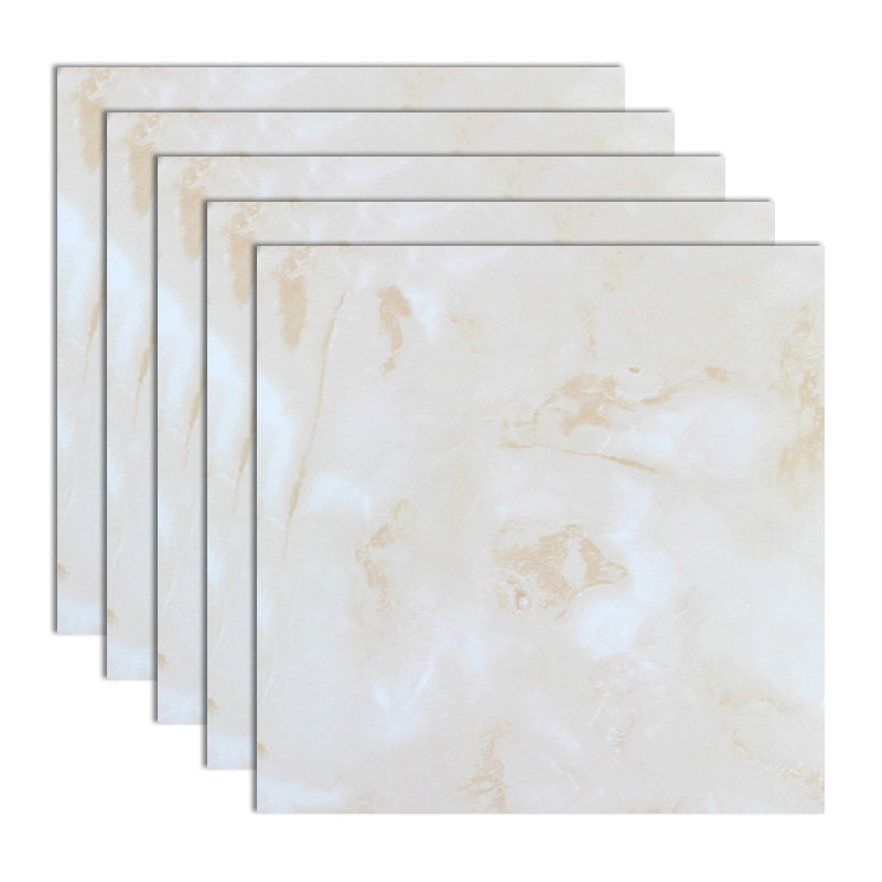 Contemporary Style Floor Tile Straight Edge Square Waterproof Floor Tile Beige White Clearhalo 'Floor Tiles & Wall Tiles' 'floor_tiles_wall_tiles' 'Flooring 'Home Improvement' 'home_improvement' 'home_improvement_floor_tiles_wall_tiles' Walls and Ceiling' 7165964