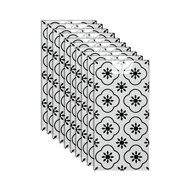 Single Tile Wallpaper PVC Waterproof Peel and Stick Backsplash Wall Tile White-Black Clearhalo 'Flooring 'Home Improvement' 'home_improvement' 'home_improvement_peel_stick_blacksplash' 'Peel & Stick Backsplash Tile' 'peel_stick_blacksplash' 'Walls & Ceilings' Walls and Ceiling' 7166225