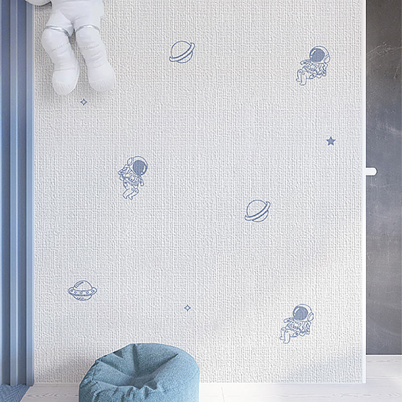 PVC Wall Panel Peel and Stick Cartoon Print Matte Texture Wall Paneling for Living Room White-Blue Clearhalo 'Flooring 'Home Improvement' 'home_improvement' 'home_improvement_wall_paneling' 'Wall Paneling' 'wall_paneling' 'Walls & Ceilings' Walls and Ceiling' 7166384