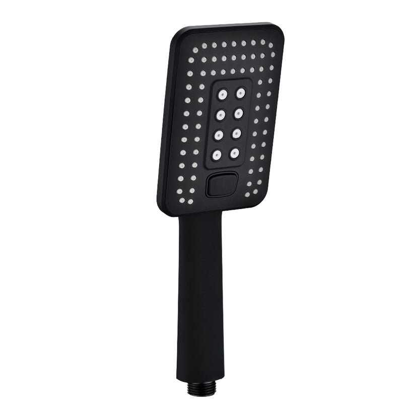 Contemporary Metal Handheld Shower Head Square 3 Setting Spray Head Black Clearhalo 'Bathroom Remodel & Bathroom Fixtures' 'Home Improvement' 'home_improvement' 'home_improvement_shower_heads' 'Shower Heads' 'shower_heads' 'Showers & Bathtubs Plumbing' 'Showers & Bathtubs' 7166455