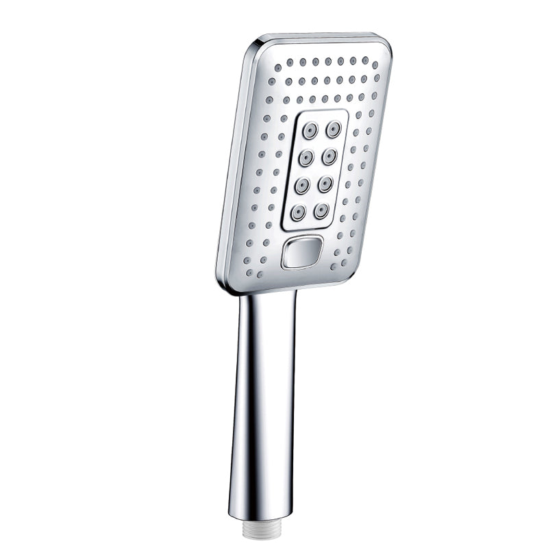 Contemporary Metal Handheld Shower Head Square 3 Setting Spray Head Silver Clearhalo 'Bathroom Remodel & Bathroom Fixtures' 'Home Improvement' 'home_improvement' 'home_improvement_shower_heads' 'Shower Heads' 'shower_heads' 'Showers & Bathtubs Plumbing' 'Showers & Bathtubs' 7166457