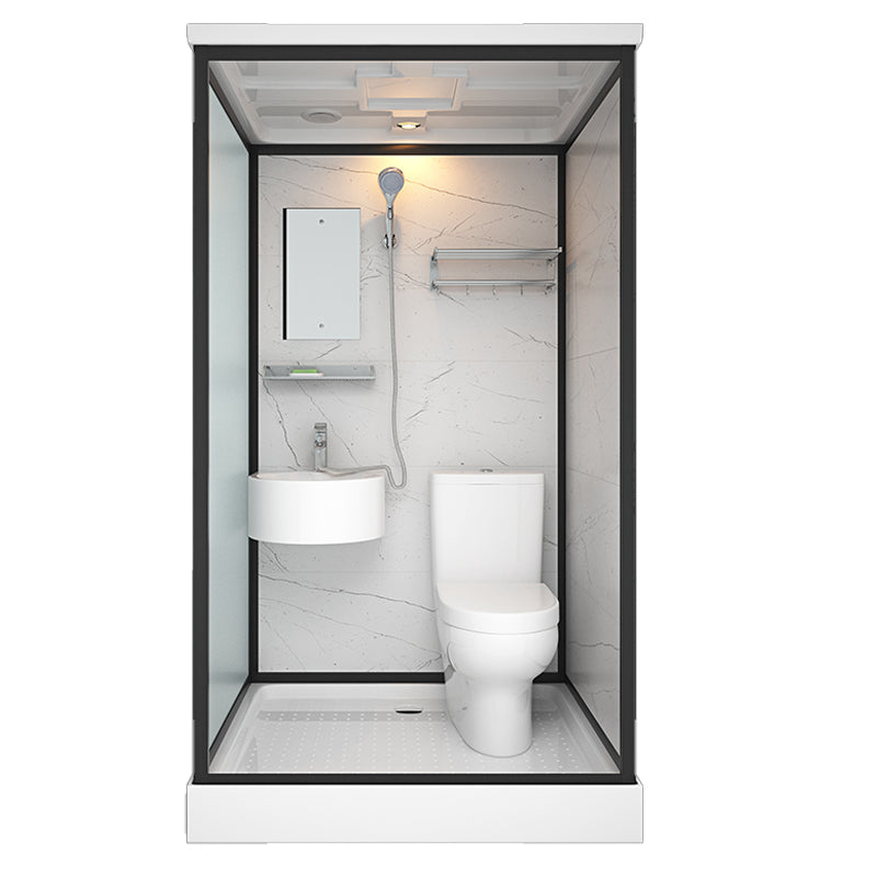 Rectangle Tempered Glass Shower Stall Clear Framed Shower Enclosure 47"L x 39"W x 85"H Toilet Included Clearhalo 'Bathroom Remodel & Bathroom Fixtures' 'Home Improvement' 'home_improvement' 'home_improvement_shower_stalls_enclosures' 'Shower Stalls & Enclosures' 'shower_stalls_enclosures' 'Showers & Bathtubs' 7168737