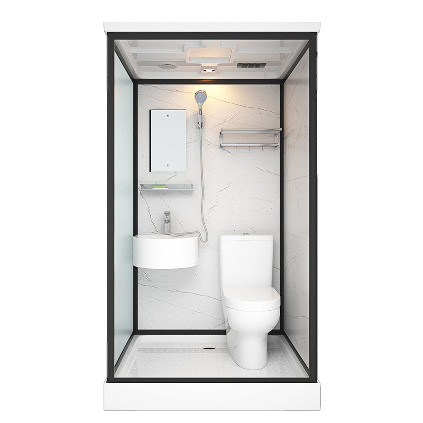 Rectangle Tempered Glass Shower Stall Clear Framed Shower Enclosure 47"L x 39"W x 85"H Heating+Toilet Clearhalo 'Bathroom Remodel & Bathroom Fixtures' 'Home Improvement' 'home_improvement' 'home_improvement_shower_stalls_enclosures' 'Shower Stalls & Enclosures' 'shower_stalls_enclosures' 'Showers & Bathtubs' 7168740