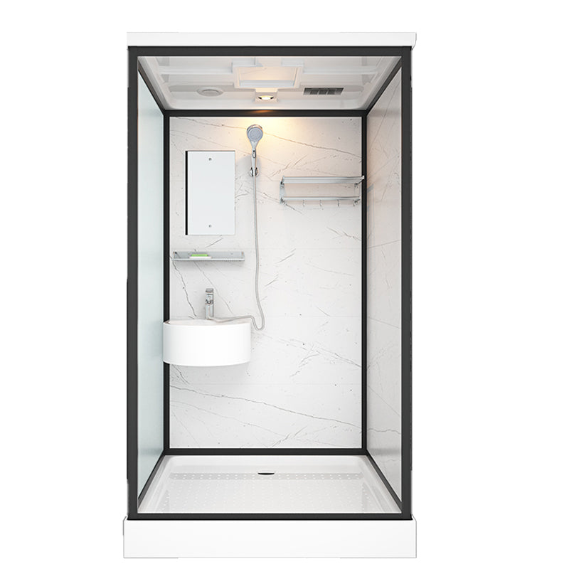 Rectangle Tempered Glass Shower Stall Clear Framed Shower Enclosure 47"L x 39"W x 85"H Warm Braw Style Clearhalo 'Bathroom Remodel & Bathroom Fixtures' 'Home Improvement' 'home_improvement' 'home_improvement_shower_stalls_enclosures' 'Shower Stalls & Enclosures' 'shower_stalls_enclosures' 'Showers & Bathtubs' 7168742