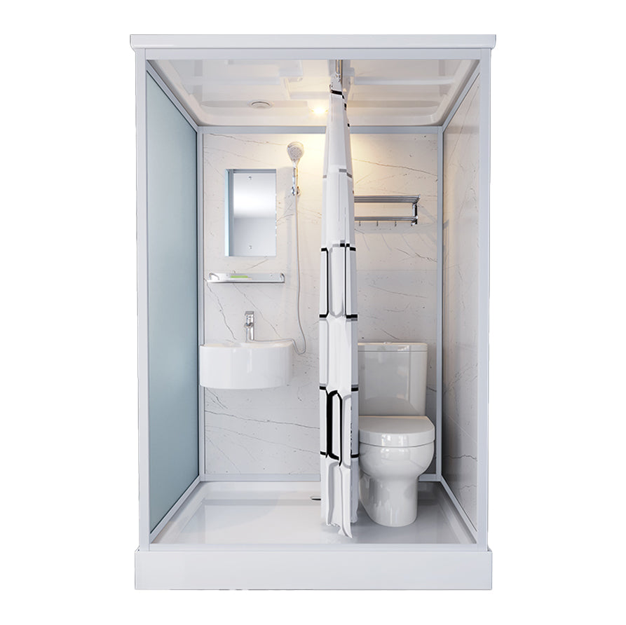 Rectangle Tempered Glass Shower Stall Clear Framed Shower Enclosure 55"L x 43"W x 85"H Toilet Included Clearhalo 'Bathroom Remodel & Bathroom Fixtures' 'Home Improvement' 'home_improvement' 'home_improvement_shower_stalls_enclosures' 'Shower Stalls & Enclosures' 'shower_stalls_enclosures' 'Showers & Bathtubs' 7168744