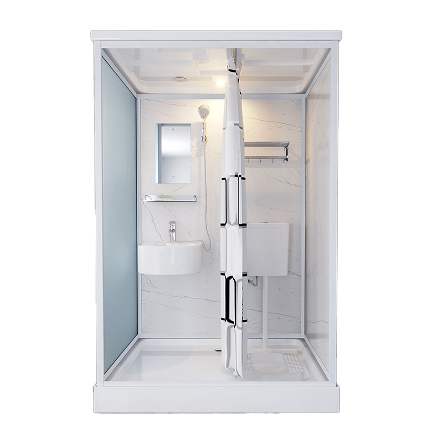 Rectangle Tempered Glass Shower Stall Clear Framed Shower Enclosure 55"L x 43"W x 85"H Latrine Pit Included Clearhalo 'Bathroom Remodel & Bathroom Fixtures' 'Home Improvement' 'home_improvement' 'home_improvement_shower_stalls_enclosures' 'Shower Stalls & Enclosures' 'shower_stalls_enclosures' 'Showers & Bathtubs' 7168748