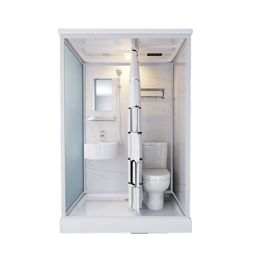 Rectangle Tempered Glass Shower Stall Clear Framed Shower Enclosure 55"L x 43"W x 85"H Heating+Toilet Clearhalo 'Bathroom Remodel & Bathroom Fixtures' 'Home Improvement' 'home_improvement' 'home_improvement_shower_stalls_enclosures' 'Shower Stalls & Enclosures' 'shower_stalls_enclosures' 'Showers & Bathtubs' 7168750