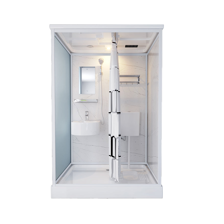 Rectangle Tempered Glass Shower Stall Clear Framed Shower Enclosure 55"L x 43"W x 85"H Heating+Latrine Pit Clearhalo 'Bathroom Remodel & Bathroom Fixtures' 'Home Improvement' 'home_improvement' 'home_improvement_shower_stalls_enclosures' 'Shower Stalls & Enclosures' 'shower_stalls_enclosures' 'Showers & Bathtubs' 7168752