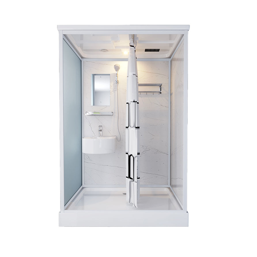 Rectangle Tempered Glass Shower Stall Clear Framed Shower Enclosure 55"L x 43"W x 85"H Warm Braw Style Clearhalo 'Bathroom Remodel & Bathroom Fixtures' 'Home Improvement' 'home_improvement' 'home_improvement_shower_stalls_enclosures' 'Shower Stalls & Enclosures' 'shower_stalls_enclosures' 'Showers & Bathtubs' 7168755
