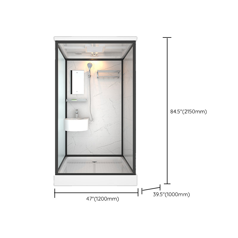 Rectangle Tempered Glass Shower Stall Clear Framed Shower Enclosure Clearhalo 'Bathroom Remodel & Bathroom Fixtures' 'Home Improvement' 'home_improvement' 'home_improvement_shower_stalls_enclosures' 'Shower Stalls & Enclosures' 'shower_stalls_enclosures' 'Showers & Bathtubs' 7168767