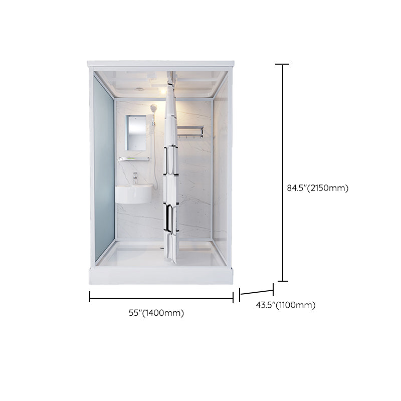 Rectangle Tempered Glass Shower Stall Clear Framed Shower Enclosure Clearhalo 'Bathroom Remodel & Bathroom Fixtures' 'Home Improvement' 'home_improvement' 'home_improvement_shower_stalls_enclosures' 'Shower Stalls & Enclosures' 'shower_stalls_enclosures' 'Showers & Bathtubs' 7168772