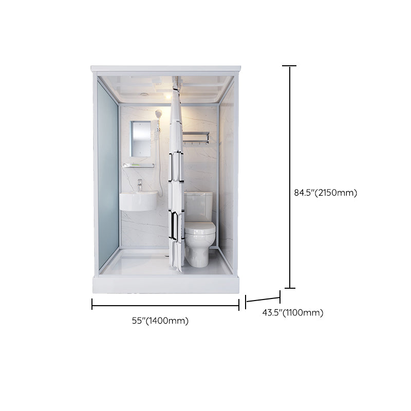 Rectangle Tempered Glass Shower Stall Clear Framed Shower Enclosure Clearhalo 'Bathroom Remodel & Bathroom Fixtures' 'Home Improvement' 'home_improvement' 'home_improvement_shower_stalls_enclosures' 'Shower Stalls & Enclosures' 'shower_stalls_enclosures' 'Showers & Bathtubs' 7168773