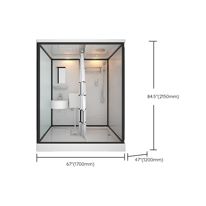 Rectangle Tempered Glass Shower Stall Clear Framed Shower Enclosure Clearhalo 'Bathroom Remodel & Bathroom Fixtures' 'Home Improvement' 'home_improvement' 'home_improvement_shower_stalls_enclosures' 'Shower Stalls & Enclosures' 'shower_stalls_enclosures' 'Showers & Bathtubs' 7168777