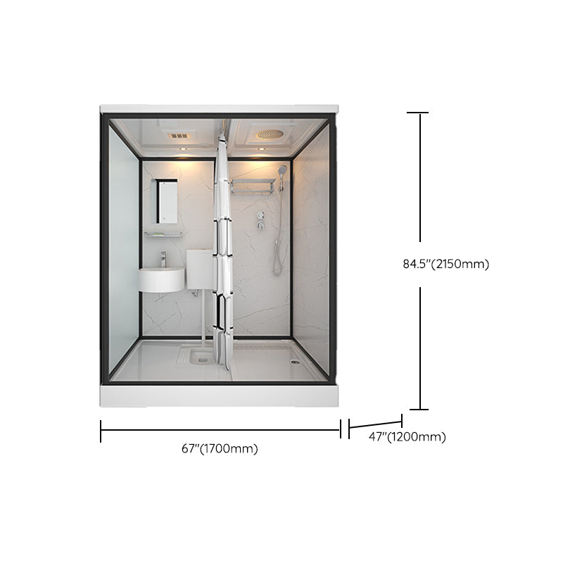 Rectangle Tempered Glass Shower Stall Clear Framed Shower Enclosure Clearhalo 'Bathroom Remodel & Bathroom Fixtures' 'Home Improvement' 'home_improvement' 'home_improvement_shower_stalls_enclosures' 'Shower Stalls & Enclosures' 'shower_stalls_enclosures' 'Showers & Bathtubs' 7168781