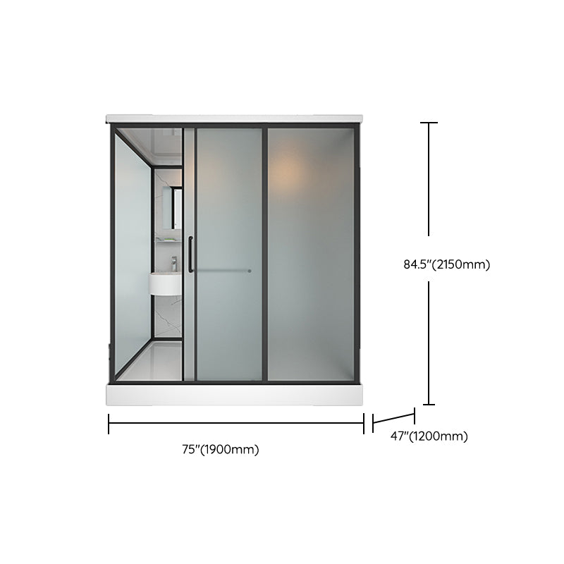 Rectangle Tempered Glass Shower Stall Clear Framed Shower Enclosure Clearhalo 'Bathroom Remodel & Bathroom Fixtures' 'Home Improvement' 'home_improvement' 'home_improvement_shower_stalls_enclosures' 'Shower Stalls & Enclosures' 'shower_stalls_enclosures' 'Showers & Bathtubs' 7168782