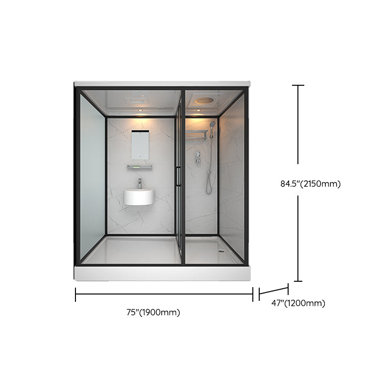 Rectangle Tempered Glass Shower Stall Clear Framed Shower Enclosure Clearhalo 'Bathroom Remodel & Bathroom Fixtures' 'Home Improvement' 'home_improvement' 'home_improvement_shower_stalls_enclosures' 'Shower Stalls & Enclosures' 'shower_stalls_enclosures' 'Showers & Bathtubs' 7168783
