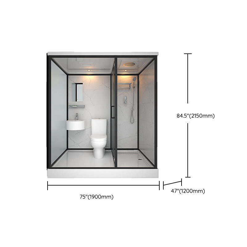 Rectangle Tempered Glass Shower Stall Clear Framed Shower Enclosure Clearhalo 'Bathroom Remodel & Bathroom Fixtures' 'Home Improvement' 'home_improvement' 'home_improvement_shower_stalls_enclosures' 'Shower Stalls & Enclosures' 'shower_stalls_enclosures' 'Showers & Bathtubs' 7168784