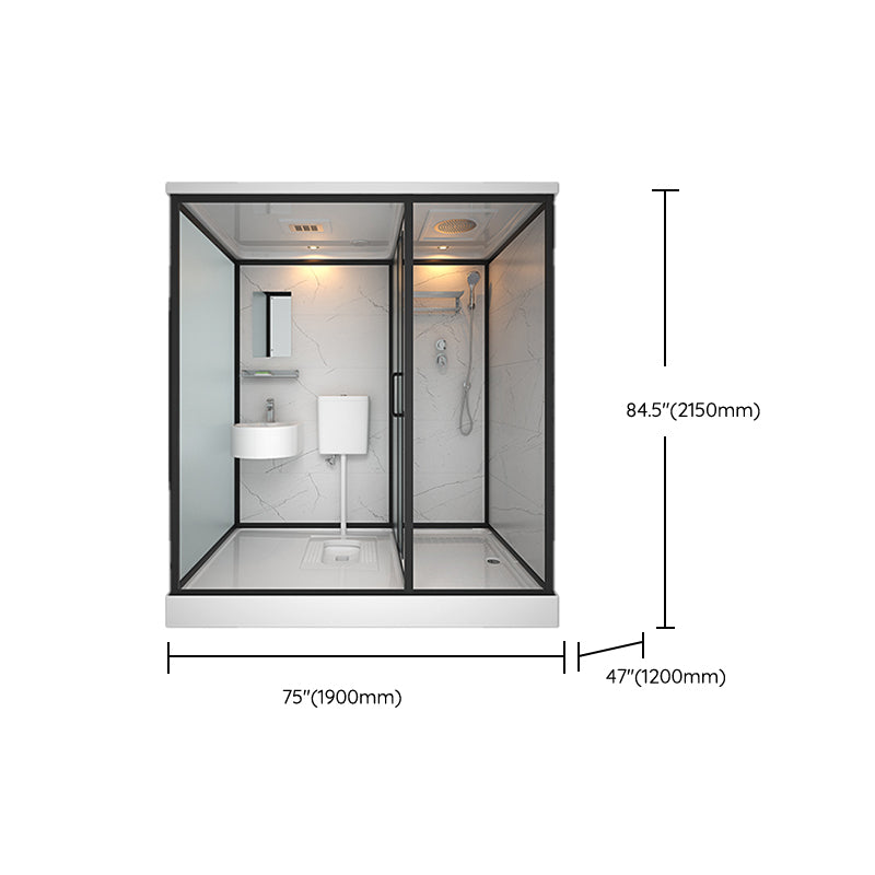 Rectangle Tempered Glass Shower Stall Clear Framed Shower Enclosure Clearhalo 'Bathroom Remodel & Bathroom Fixtures' 'Home Improvement' 'home_improvement' 'home_improvement_shower_stalls_enclosures' 'Shower Stalls & Enclosures' 'shower_stalls_enclosures' 'Showers & Bathtubs' 7168786