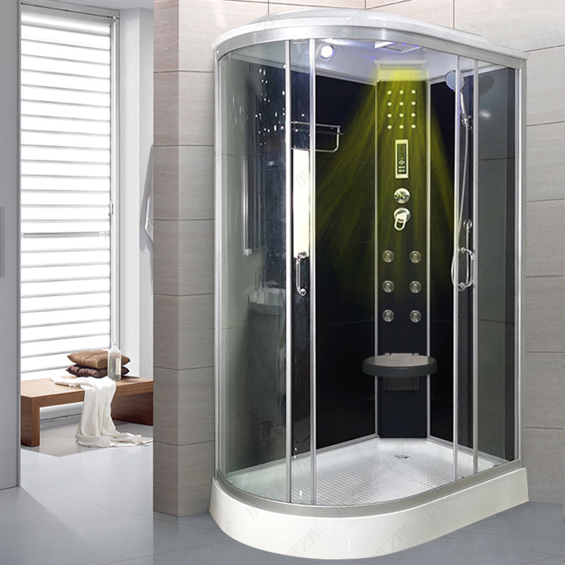 Tempered Glass Left Shower Stall Double Sliding Shower Stall Clearhalo 'Bathroom Remodel & Bathroom Fixtures' 'Home Improvement' 'home_improvement' 'home_improvement_shower_stalls_enclosures' 'Shower Stalls & Enclosures' 'shower_stalls_enclosures' 'Showers & Bathtubs' 7168813