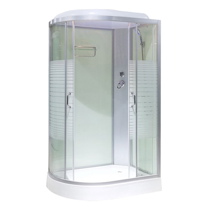 Tempered Glass Left Shower Stall Double Sliding Shower Stall Stripe Clearhalo 'Bathroom Remodel & Bathroom Fixtures' 'Home Improvement' 'home_improvement' 'home_improvement_shower_stalls_enclosures' 'Shower Stalls & Enclosures' 'shower_stalls_enclosures' 'Showers & Bathtubs' 7168815