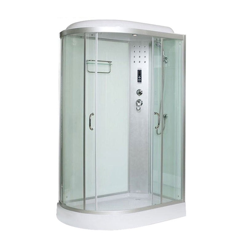 Tempered Glass Left Shower Stall Double Sliding Shower Stall Transparent Clearhalo 'Bathroom Remodel & Bathroom Fixtures' 'Home Improvement' 'home_improvement' 'home_improvement_shower_stalls_enclosures' 'Shower Stalls & Enclosures' 'shower_stalls_enclosures' 'Showers & Bathtubs' 7168820
