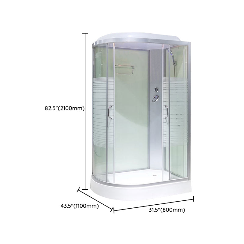 Tempered Glass Left Shower Stall Double Sliding Shower Stall Clearhalo 'Bathroom Remodel & Bathroom Fixtures' 'Home Improvement' 'home_improvement' 'home_improvement_shower_stalls_enclosures' 'Shower Stalls & Enclosures' 'shower_stalls_enclosures' 'Showers & Bathtubs' 7168821