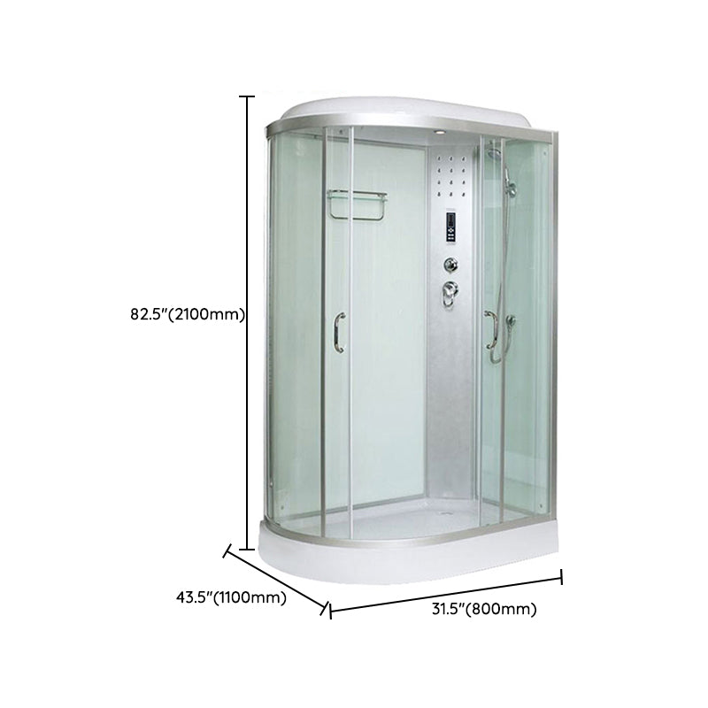 Tempered Glass Left Shower Stall Double Sliding Shower Stall Clearhalo 'Bathroom Remodel & Bathroom Fixtures' 'Home Improvement' 'home_improvement' 'home_improvement_shower_stalls_enclosures' 'Shower Stalls & Enclosures' 'shower_stalls_enclosures' 'Showers & Bathtubs' 7168822