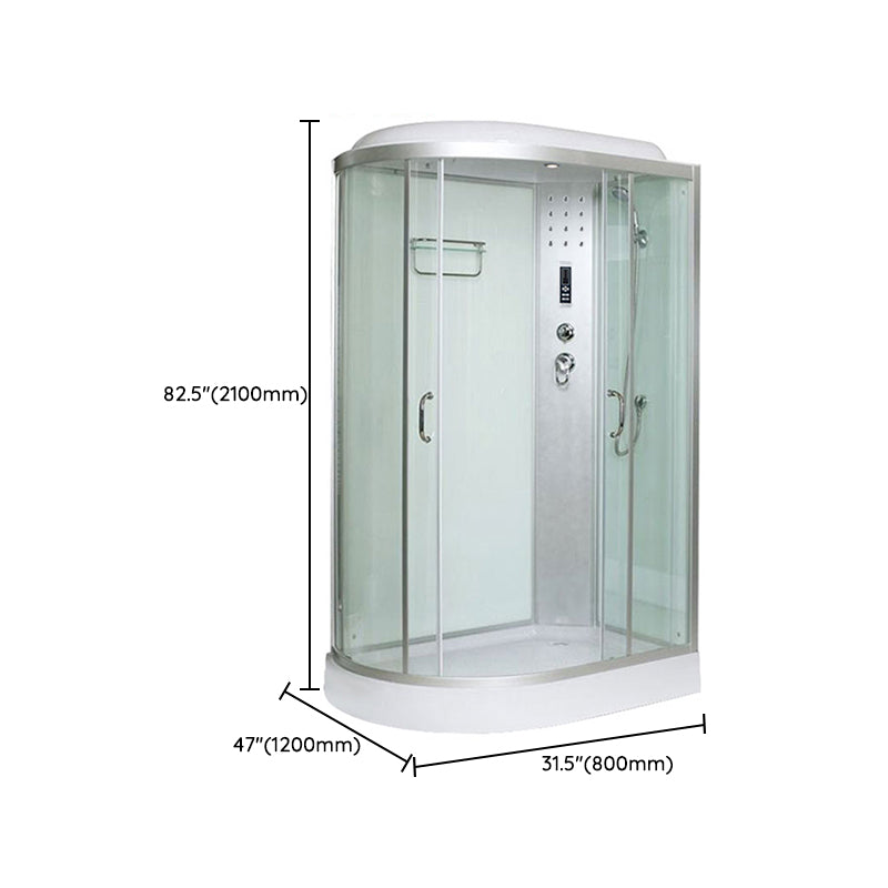 Tempered Glass Left Shower Stall Double Sliding Shower Stall Clearhalo 'Bathroom Remodel & Bathroom Fixtures' 'Home Improvement' 'home_improvement' 'home_improvement_shower_stalls_enclosures' 'Shower Stalls & Enclosures' 'shower_stalls_enclosures' 'Showers & Bathtubs' 7168824