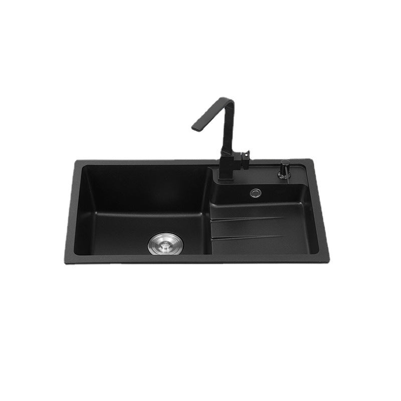 Contemporary Style Kitchen Sink Stainless Steel Kitchen Double Sink with Soap Dispenser Clearhalo 'Home Improvement' 'home_improvement' 'home_improvement_kitchen_sinks' 'Kitchen Remodel & Kitchen Fixtures' 'Kitchen Sinks & Faucet Components' 'Kitchen Sinks' 'kitchen_sinks' 7168915