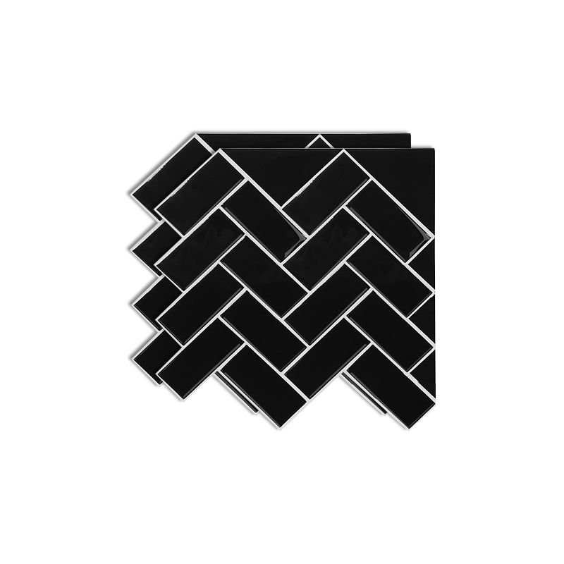 Square Peel & Stick Mosaic Tile Herringbone Peel and Stick Wall Tile Black Clearhalo 'Flooring 'Home Improvement' 'home_improvement' 'home_improvement_peel_stick_blacksplash' 'Peel & Stick Backsplash Tile' 'peel_stick_blacksplash' 'Walls & Ceilings' Walls and Ceiling' 7168953