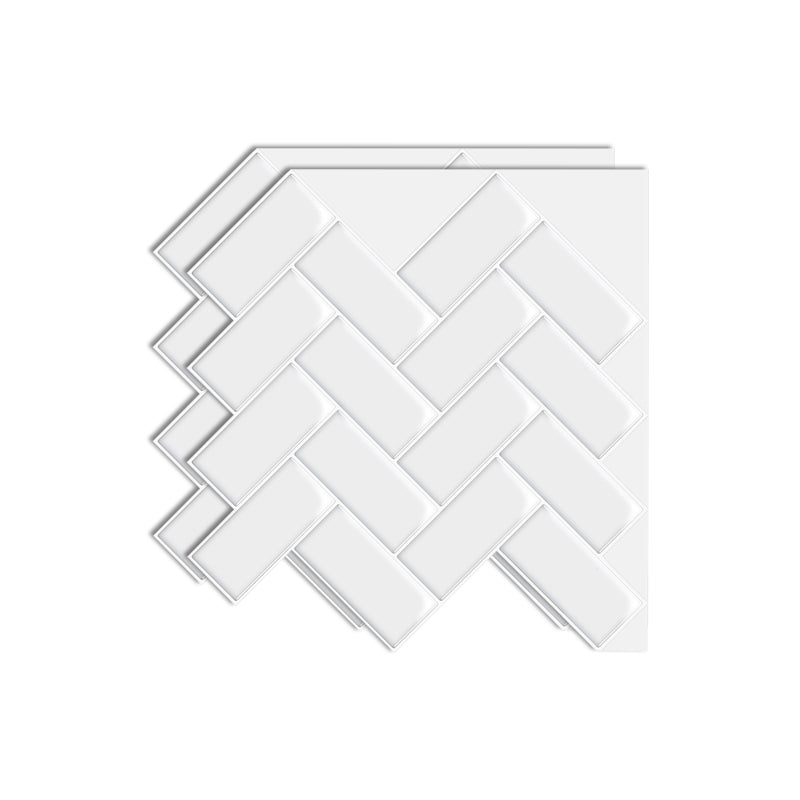 Square Peel & Stick Mosaic Tile Herringbone Peel and Stick Wall Tile White Clearhalo 'Flooring 'Home Improvement' 'home_improvement' 'home_improvement_peel_stick_blacksplash' 'Peel & Stick Backsplash Tile' 'peel_stick_blacksplash' 'Walls & Ceilings' Walls and Ceiling' 7168954