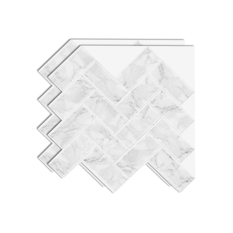 Square Peel & Stick Mosaic Tile Herringbone Peel and Stick Wall Tile White-Gray Clearhalo 'Flooring 'Home Improvement' 'home_improvement' 'home_improvement_peel_stick_blacksplash' 'Peel & Stick Backsplash Tile' 'peel_stick_blacksplash' 'Walls & Ceilings' Walls and Ceiling' 7168956