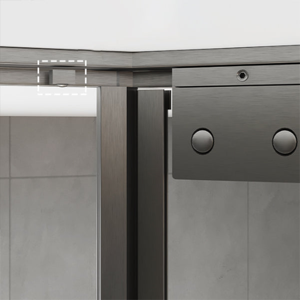 Neo-Angle Tempered Glass Shower Enclosure with Double Door Handles Clearhalo 'Bathroom Remodel & Bathroom Fixtures' 'Home Improvement' 'home_improvement' 'home_improvement_shower_stalls_enclosures' 'Shower Stalls & Enclosures' 'shower_stalls_enclosures' 'Showers & Bathtubs' 7168972