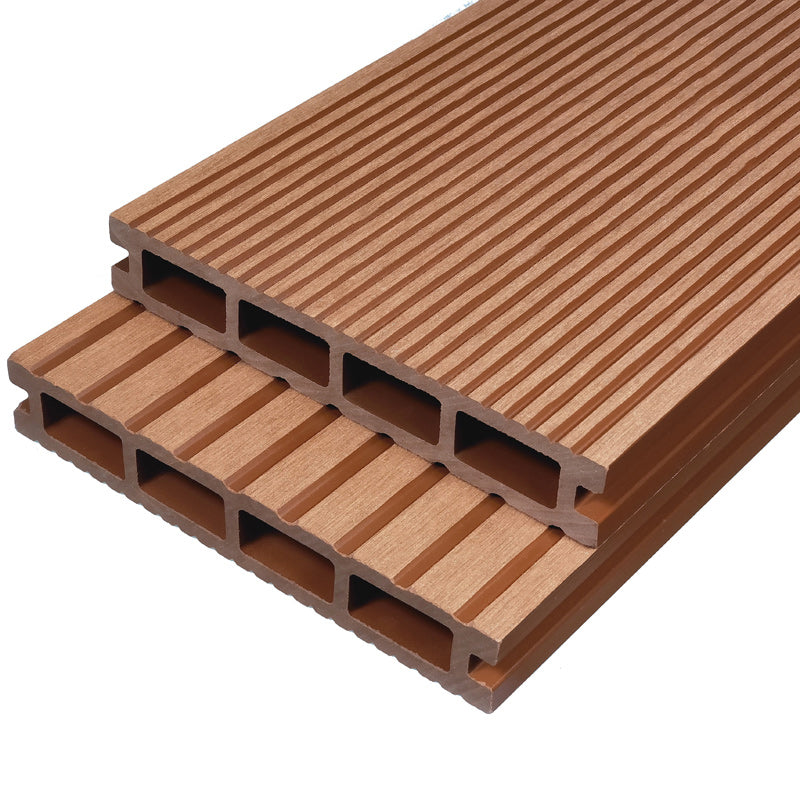 Outdoor WPC Flooring Rectangle Traditional Style Waterproof Nail Flooring 157"L x 6"W x 0.9"H Square Hole Clearhalo 'Flooring 'Hardwood Flooring' 'hardwood_flooring' 'Home Improvement' 'home_improvement' 'home_improvement_hardwood_flooring' Walls and Ceiling' 7169397