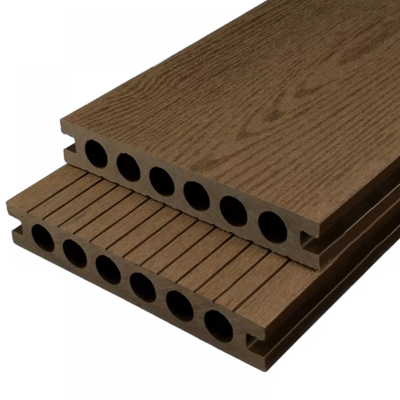 Outdoor WPC Flooring Rectangle Traditional Style Waterproof Nail Flooring 157"L x 6"W x 1"H Plane Circular Hole Clearhalo 'Flooring 'Hardwood Flooring' 'hardwood_flooring' 'Home Improvement' 'home_improvement' 'home_improvement_hardwood_flooring' Walls and Ceiling' 7169407