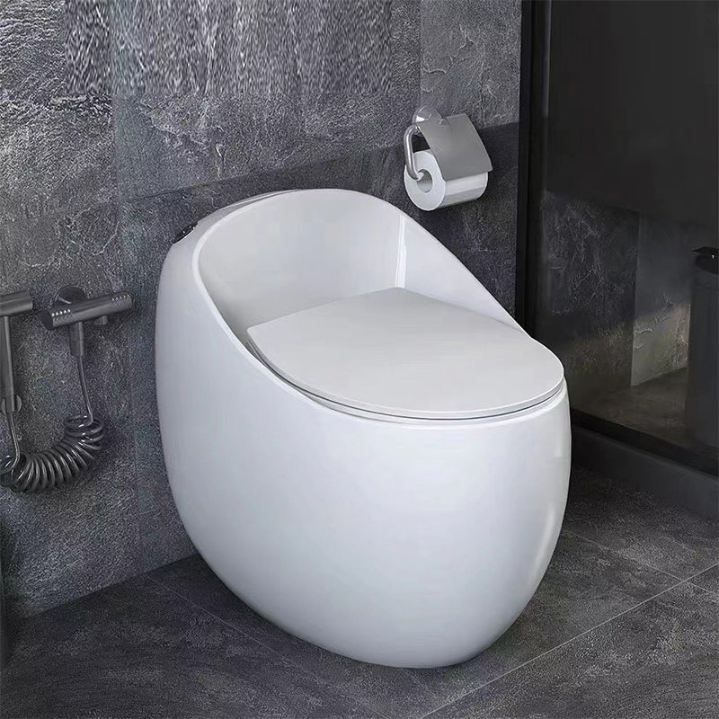 Modern Floor Mount Flush Toilet Siphon Jet Urine Toilet with Seat for Bathroom White 12" Clearhalo 'Bathroom Remodel & Bathroom Fixtures' 'Home Improvement' 'home_improvement' 'home_improvement_toilets' 'Toilets & Bidets' 'Toilets' 7174022