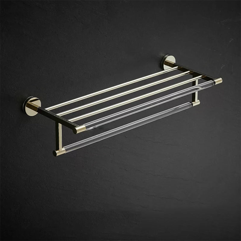 Modern Bathroom Accessory As Individual Or As a Set in Plastic and Metal Gold Towel Rack Clearhalo 'Bathroom Hardware Sets' 'Bathroom Hardware' 'Bathroom Remodel & Bathroom Fixtures' 'bathroom_hardware_sets' 'Home Improvement' 'home_improvement' 'home_improvement_bathroom_hardware_sets' 7174144