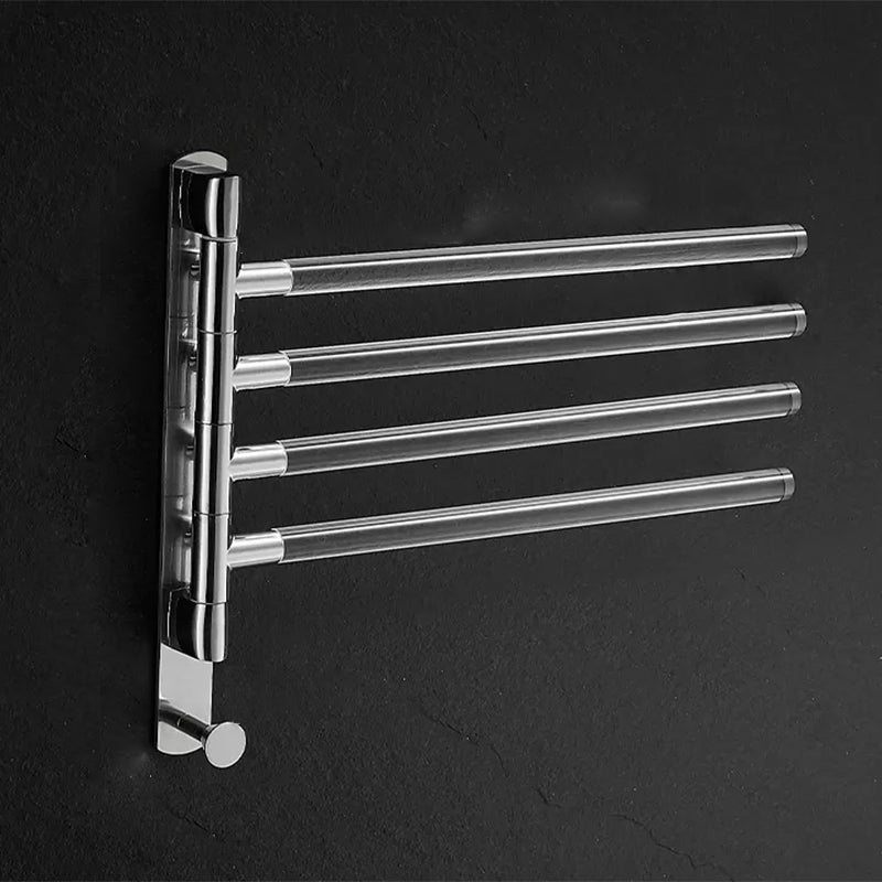 Modern Bathroom Accessory As Individual Or As a Set in Plastic and Metal Silver Four-Layer Movable Rod Clearhalo 'Bathroom Hardware Sets' 'Bathroom Hardware' 'Bathroom Remodel & Bathroom Fixtures' 'bathroom_hardware_sets' 'Home Improvement' 'home_improvement' 'home_improvement_bathroom_hardware_sets' 7174158