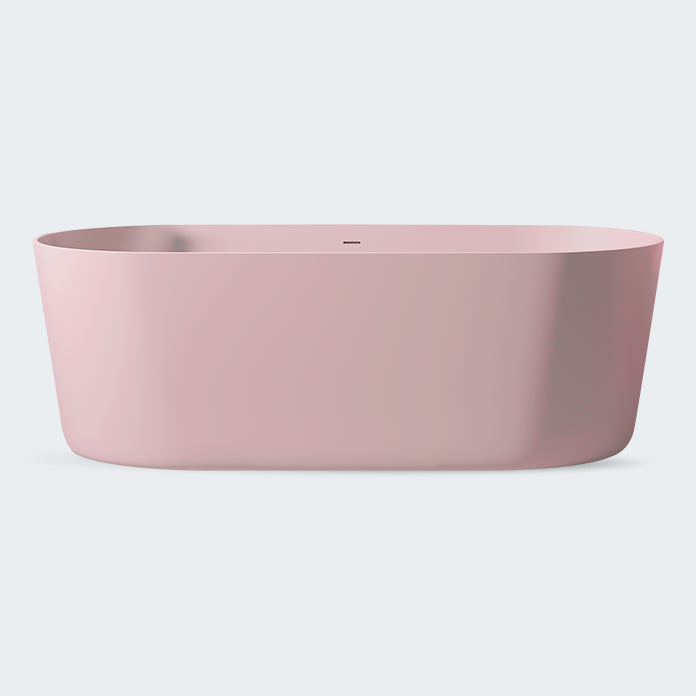 Antique Finish Oval Soaking Bathtub Back to Wall Modern Bath Tub Pink Clearhalo 'Bathroom Remodel & Bathroom Fixtures' 'Bathtubs' 'Home Improvement' 'home_improvement' 'home_improvement_bathtubs' 'Showers & Bathtubs' 7174330