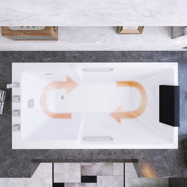 Modern Soaking Acrylic Bathtub Rectangular Drop-in White Bath Clearhalo 'Bathroom Remodel & Bathroom Fixtures' 'Bathtubs' 'Home Improvement' 'home_improvement' 'home_improvement_bathtubs' 'Showers & Bathtubs' 7174421