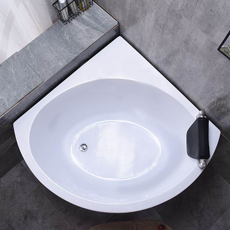 Flat Bottom Soaking Bathtub Antique Finish Corner Modern Bath Tub Without Seat Tub with Pillow Clearhalo 'Bathroom Remodel & Bathroom Fixtures' 'Bathtubs' 'Home Improvement' 'home_improvement' 'home_improvement_bathtubs' 'Showers & Bathtubs' 7174464