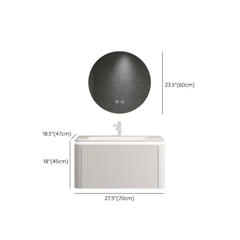 Rectangular White Vanity Wall Mounted Single Sink Mirror Wood Frame Vanity with Drawer Clearhalo 'Bathroom Remodel & Bathroom Fixtures' 'Bathroom Vanities' 'bathroom_vanities' 'Home Improvement' 'home_improvement' 'home_improvement_bathroom_vanities' 7174636